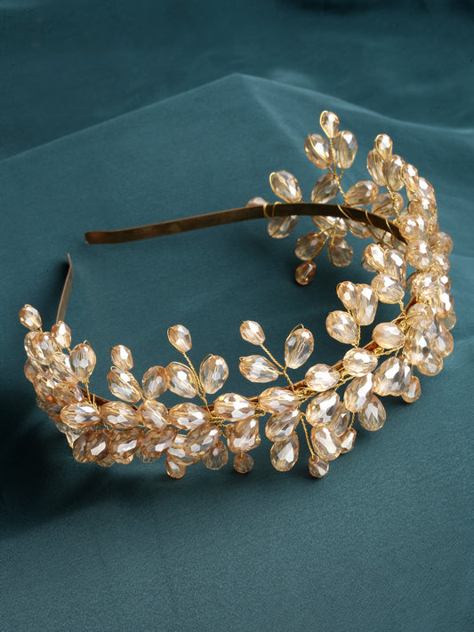 Vogue Hair Accessories Gold Handmade Full Beads Hairband