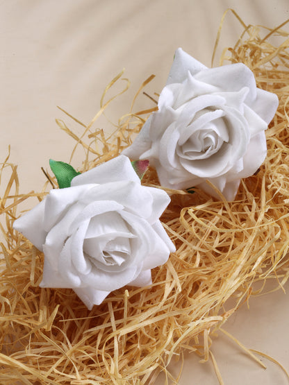 Vogue Hair Accessories White Rose Juda Hair Pin