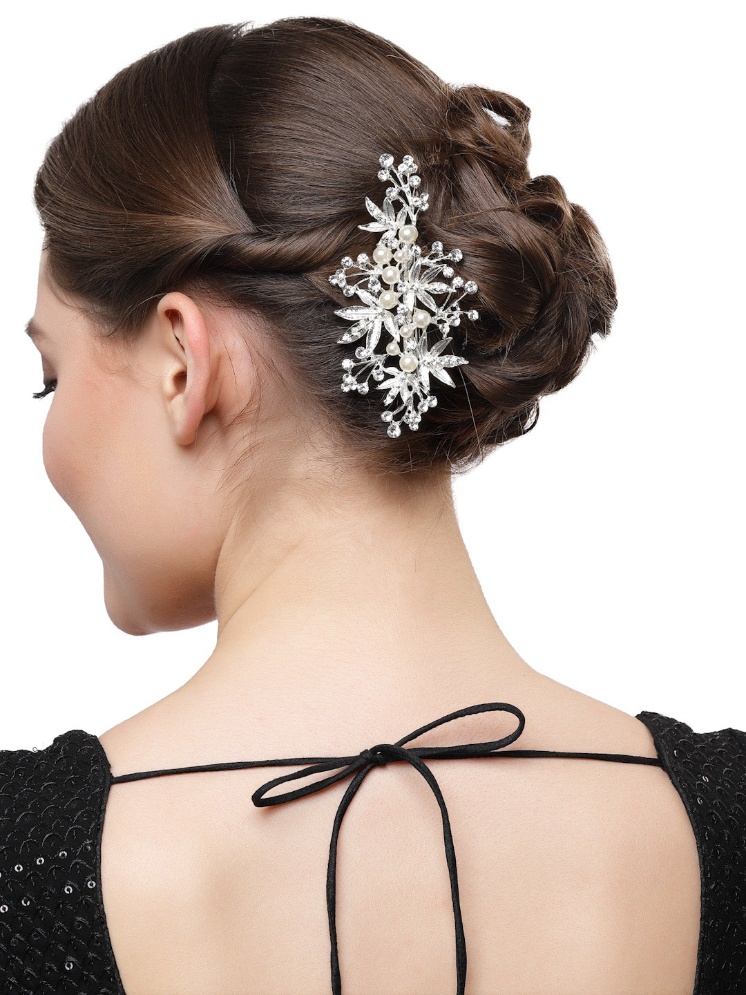 Vogue Hair Accessories Silver Metal Leaf Hair Pin