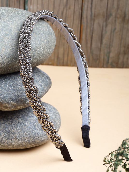 Vogue Hair Accessories Grey Braid Hairband