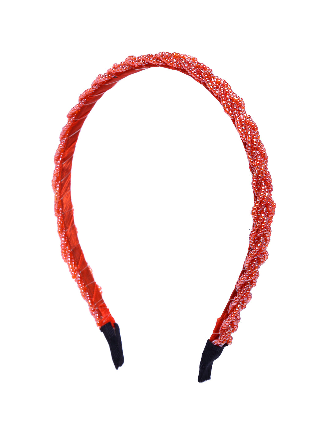 Vogue Hair Accessories Black Handmade Metal Braid Beaded Hairband