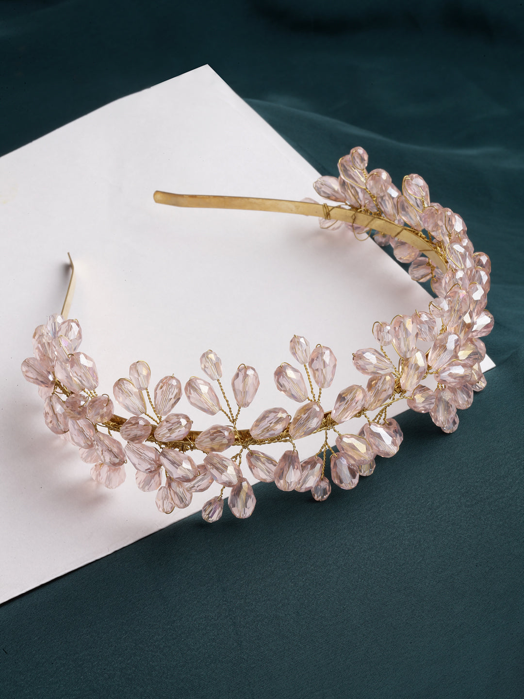 Vogue Hair Accessories Metal Handmade Crystal With Pearls Fancy Party Hairband Hair Accessories