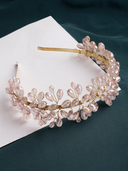 Vogue Hair Accessories Metal Handmade Crystal With Pearls Fancy Party Hairband Hair Accessories