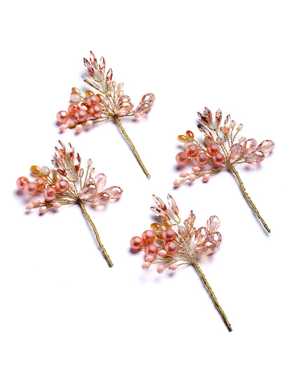 Vogue Hair Accessories Pink Handmade Beads Hair Pin