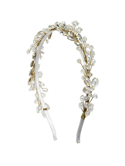Vogue Hair Accessories Metal Handmade Crystal With Pearls Fancy Party Hairband Hair Accessories for Girls and Women