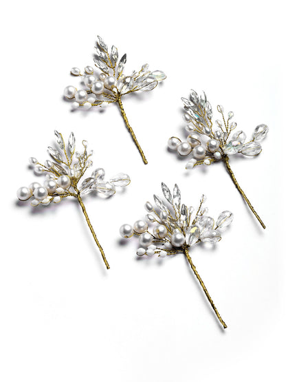 Vogue Hair Accessories White Handmade Beads Hair Pin