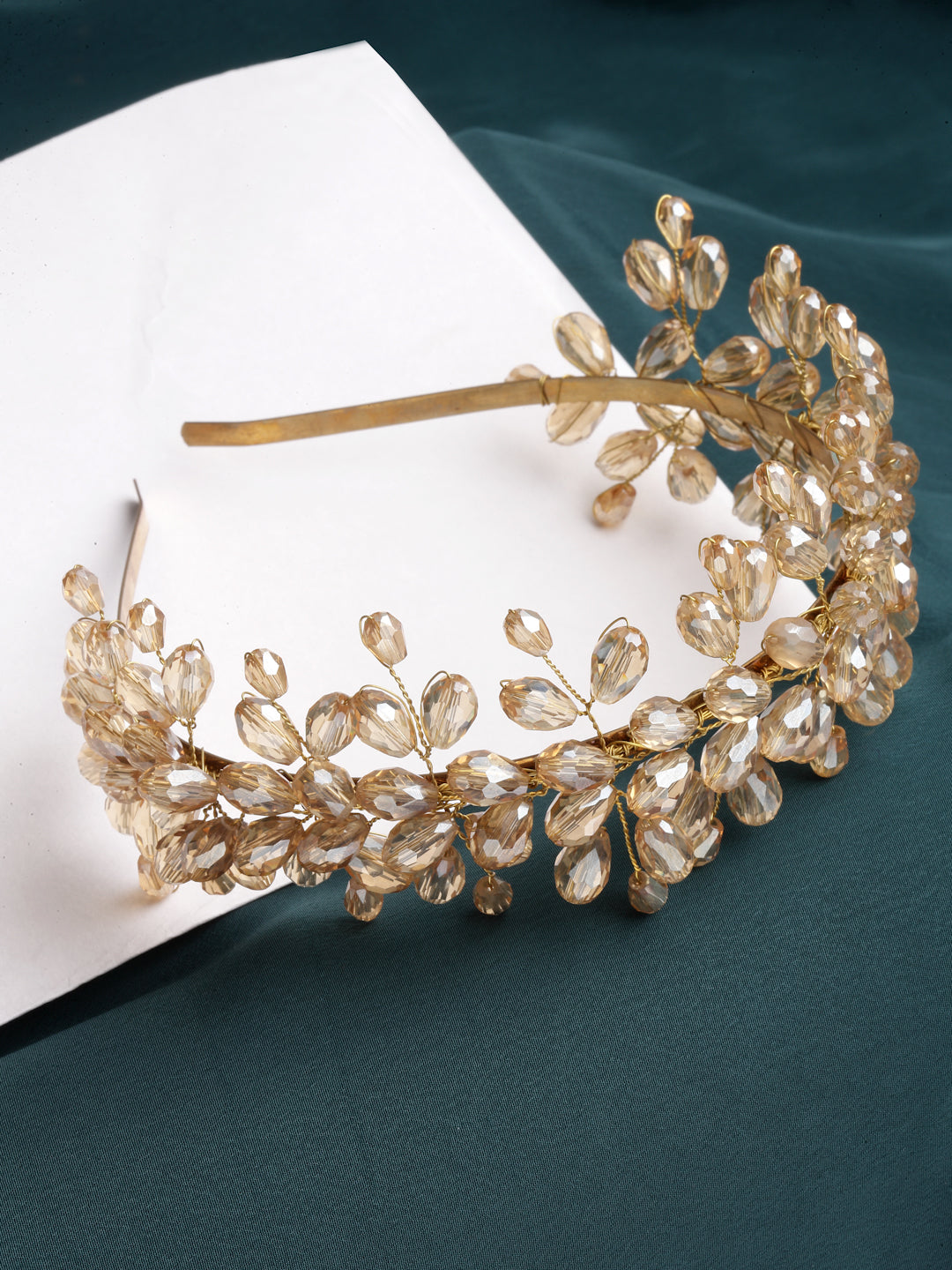 Vogue Hair Accessories Metal Handmade Crystal With Pearls Fancy Party Hairband Hair Accessories