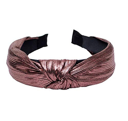 Vogue Hair Accessories Solid Shimmer Fabric Knot Plastic Hairband Headband for Girls and Women (Shimmer)