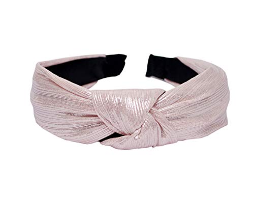 Vogue Hair Accessories Solid Shimmer Fabric Knot Plastic Hairband Headband for Girls and Women (Shimmer)