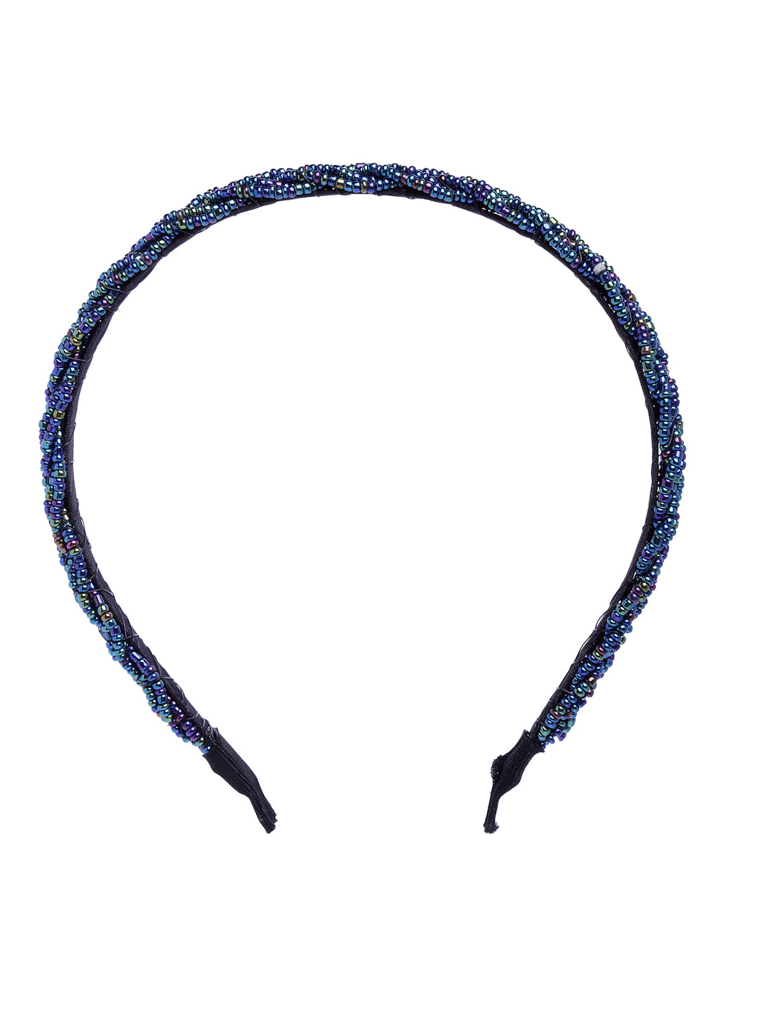 Vogue Hair Accessories Black Handmade Metal Braid Beaded Hairband