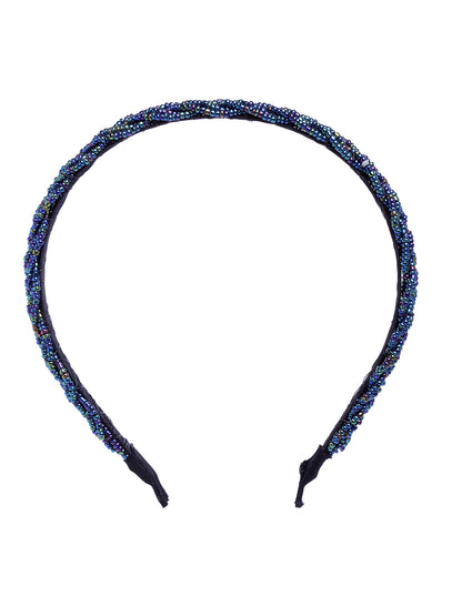 Vogue Hair Accessories Black Handmade Metal Braid Beaded Hairband