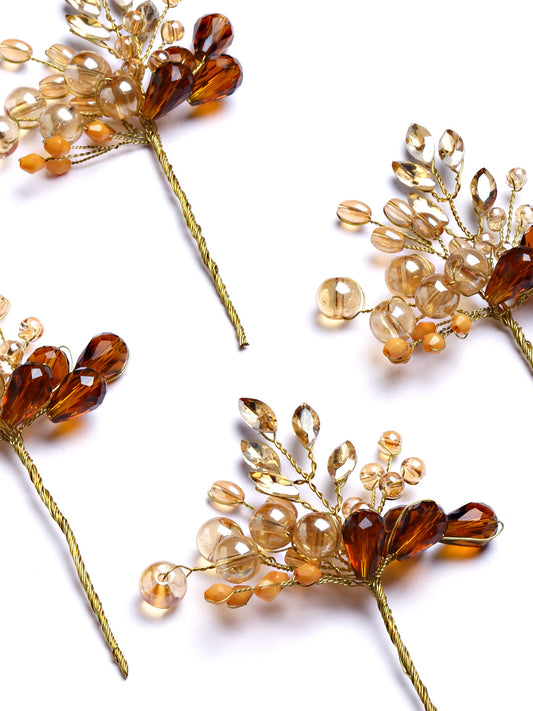 Vogue Hair Accessories Gold Handmade Beads Hair Pin