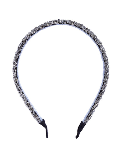 Vogue Hair Accessories Black Handmade Metal Braid Beaded Hairband