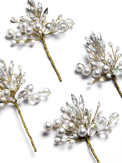 Vogue Hair Accessories White Handmade Beads Hair Pin