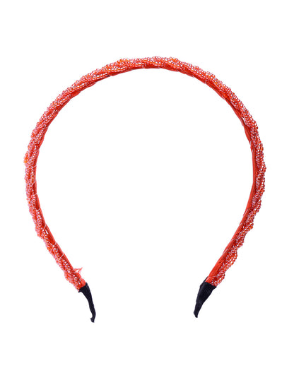 Vogue Hair Accessories Black Handmade Metal Braid Beaded Hairband