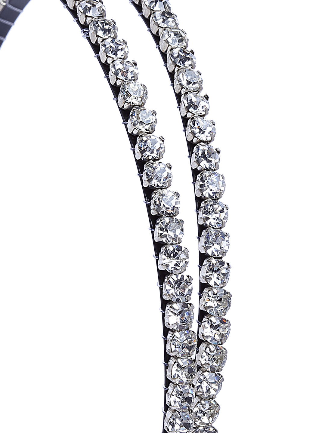 Vogue Hair Accessories Silver Handmade Double Line Stone Hairband