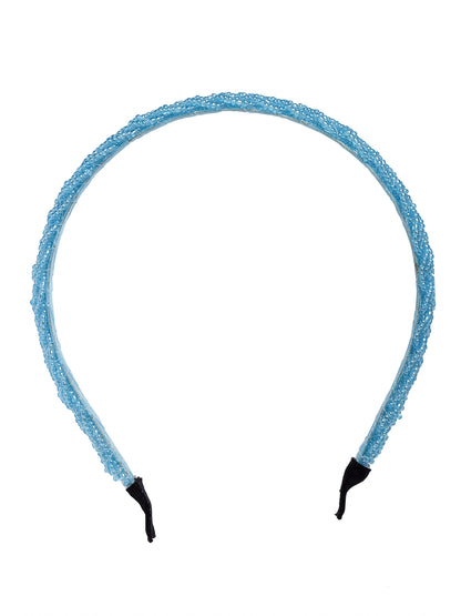 Vogue Hair Accessories Blue Handmade Metal Braid Beaded Hairband