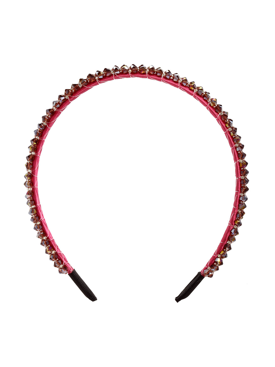 Vogue Hair Accessories Crystal Beaded Plastic Fancy Party Wedding Hairband For Girls