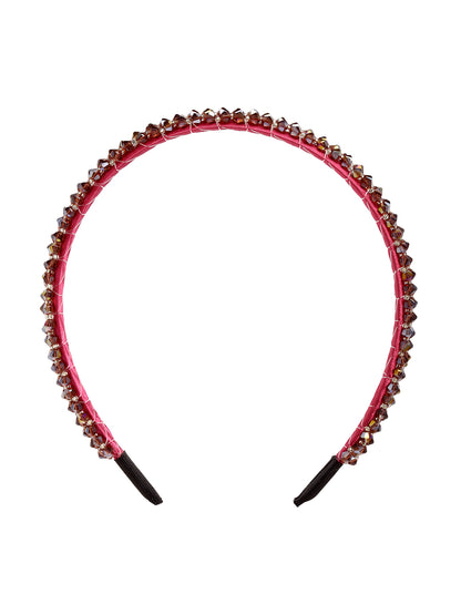 Vogue Hair Accessories Crystal Beaded Plastic Fancy Party Wedding Hairband For Girls