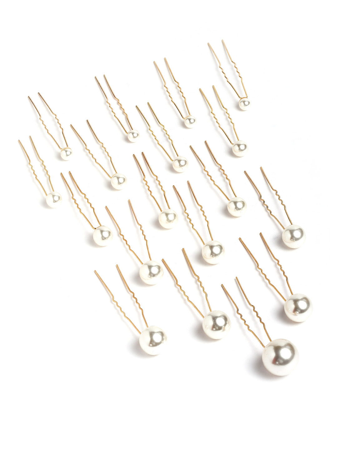 Vogue Hair Accessories White Pearl Hair Pins 18 Pcs