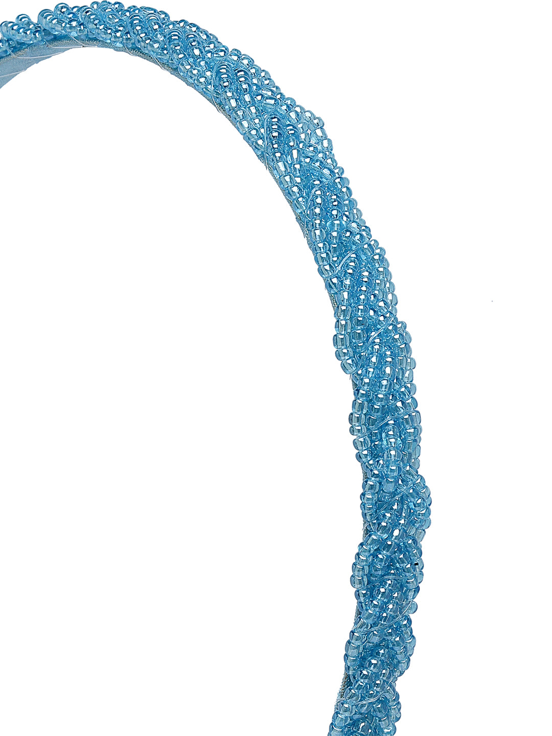 Vogue Hair Accessories Blue Handmade Metal Braid Beaded Hairband