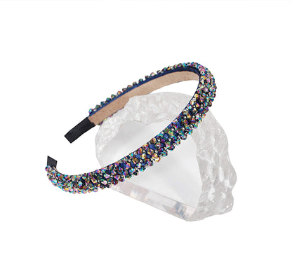 Vogue Hair Accessories Crystal Beaded Plastic Fancy Party Wedding Hairband For Girls