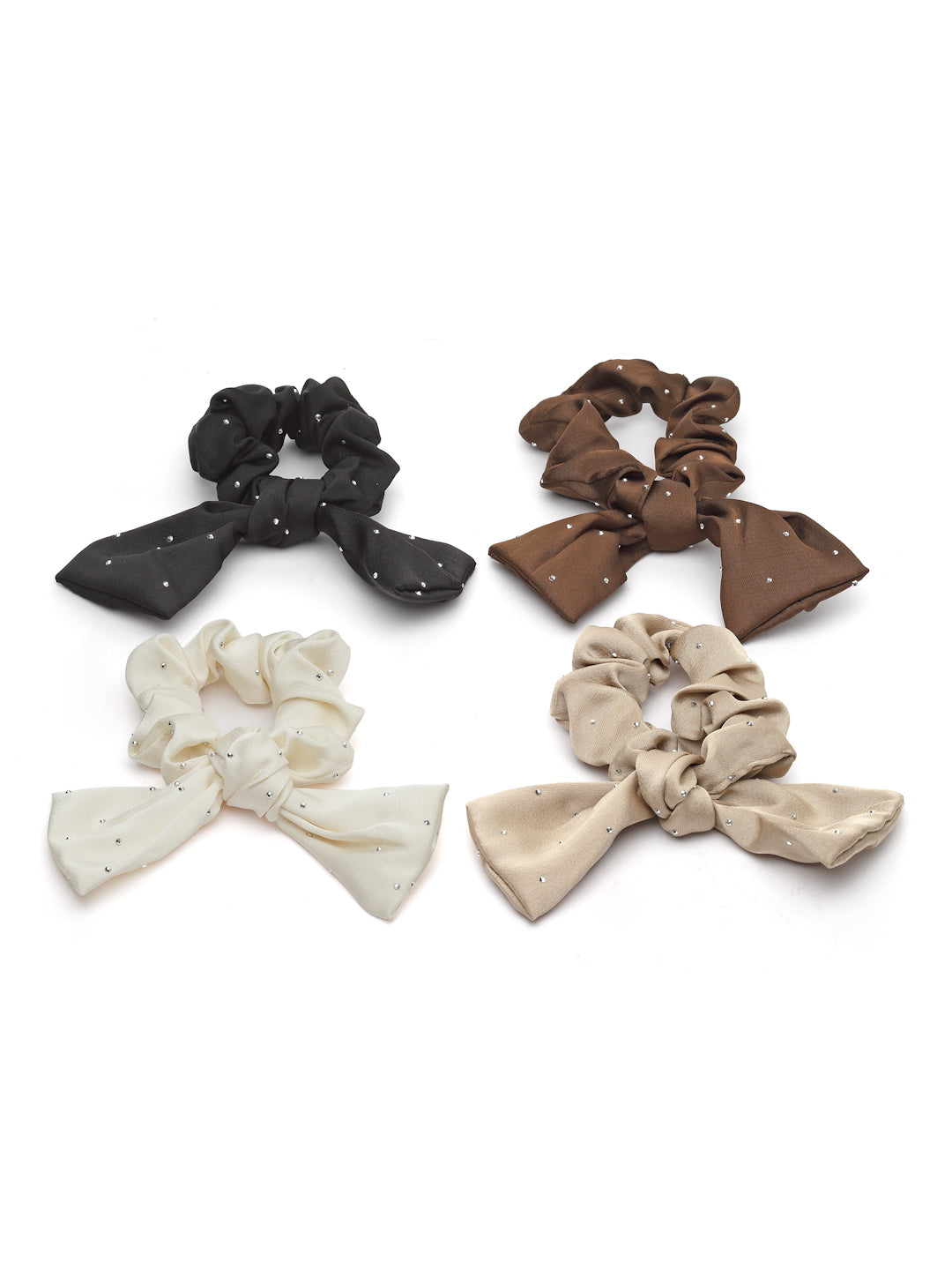 Vogue Hair Accessories Multi Bow Scrunchies For Hair Tie for Women and Girls
