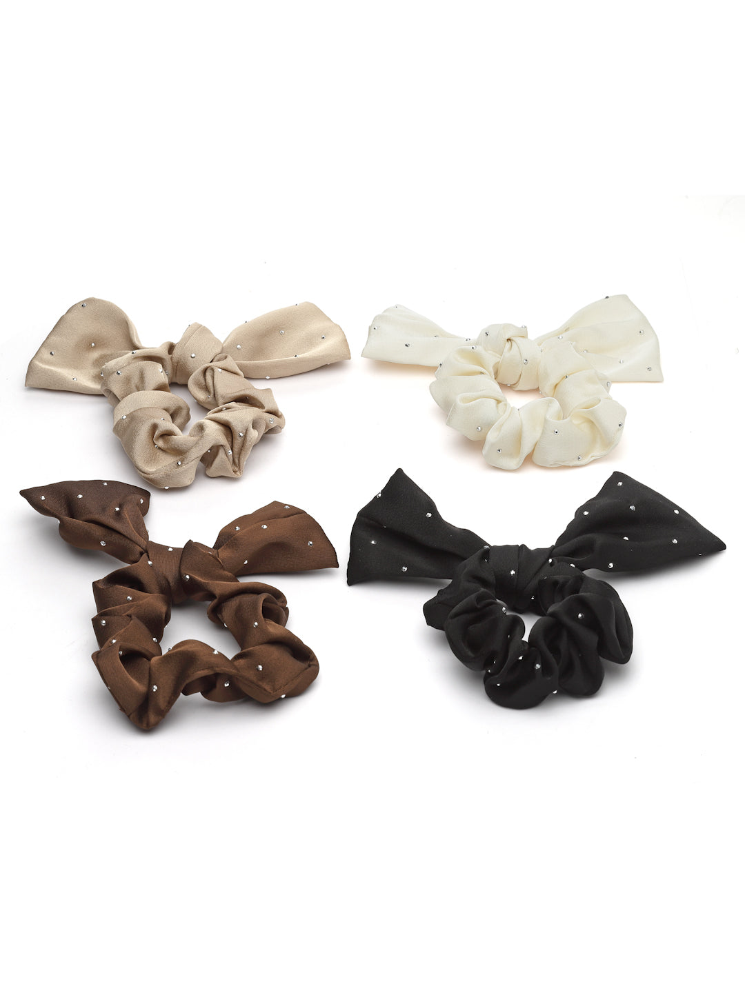 Vogue Hair Accessories Multi Bow Scrunchies For Hair Tie for Women and Girls
