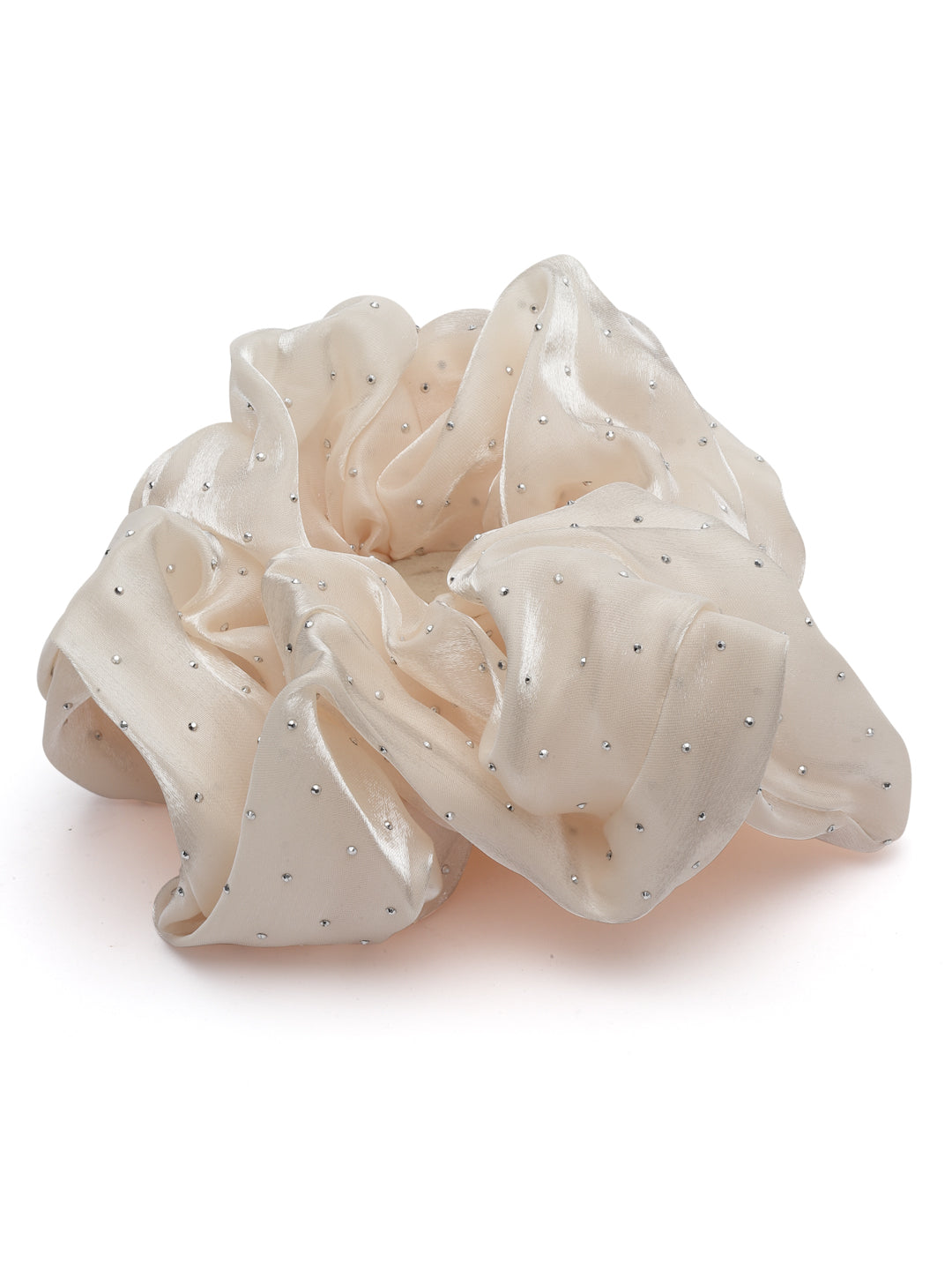 Vogue Hair Accessories Off White Big Size Scrunchies For Hair Tie for Women and Girls