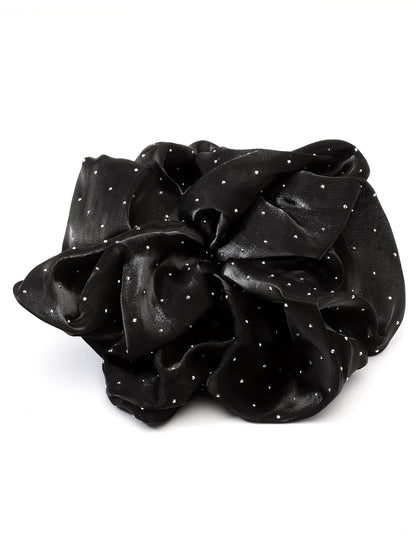Vogue Hair Accessories Black Big Size Scrunchies For Hair Tie for Women and Girls