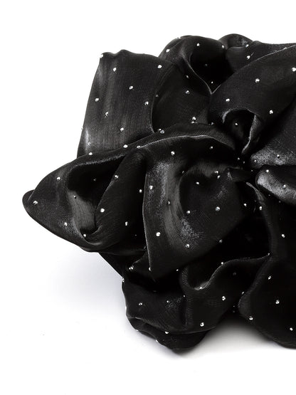 Vogue Hair Accessories Black Big Size Scrunchies For Hair Tie for Women and Girls
