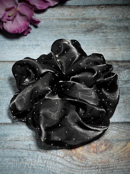 Vogue Hair Accessories Black Big Size Scrunchies For Hair Tie for Women and Girls