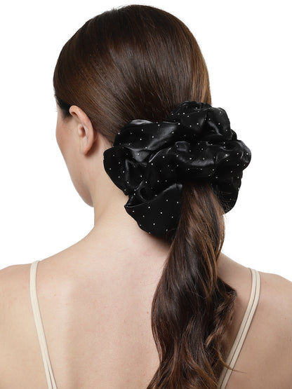 Vogue Hair Accessories Black Big Size Scrunchies For Hair Tie for Women and Girls