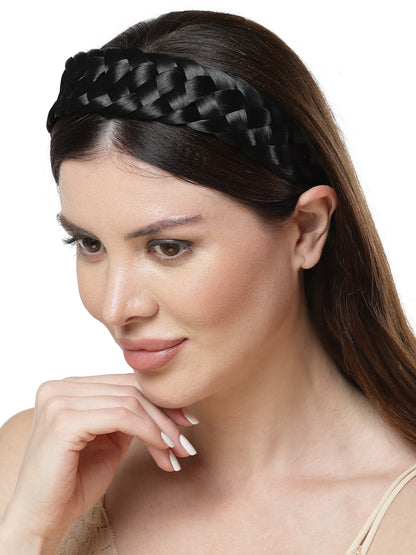 Vogue Hair Accessories Natural Black Hair Braid Hairband for Women & Girls
