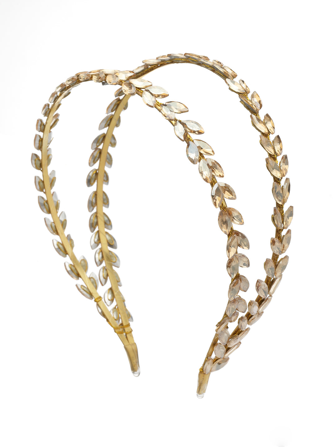 Vogue Hair Accessories Gold Crystal Double line Hairband for Women and Girls