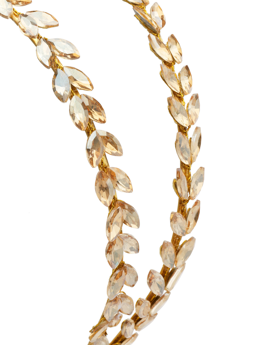 Vogue Hair Accessories Gold Crystal Double line Hairband for Women and Girls