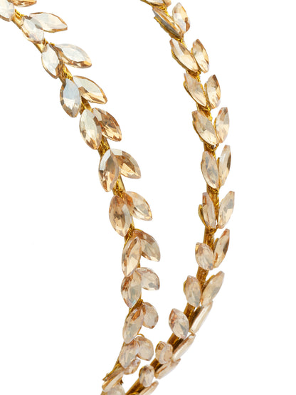 Vogue Hair Accessories Gold Crystal Double line Hairband for Women and Girls