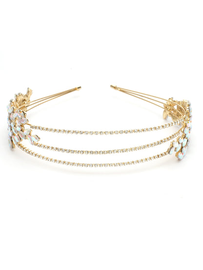 Vogue Hair Accessories Gold Trippel Line Hairband for Women & Girls (Gold)