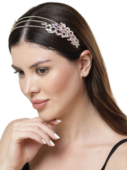 Vogue Hair Accessories Gold Trippel Line Hairband for Women & Girls (Gold)
