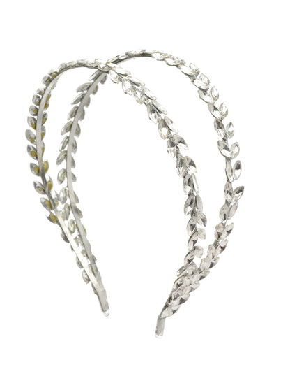 Vogue Hair Accessories Silver Crystal Double Line Hairband for Women and Girls