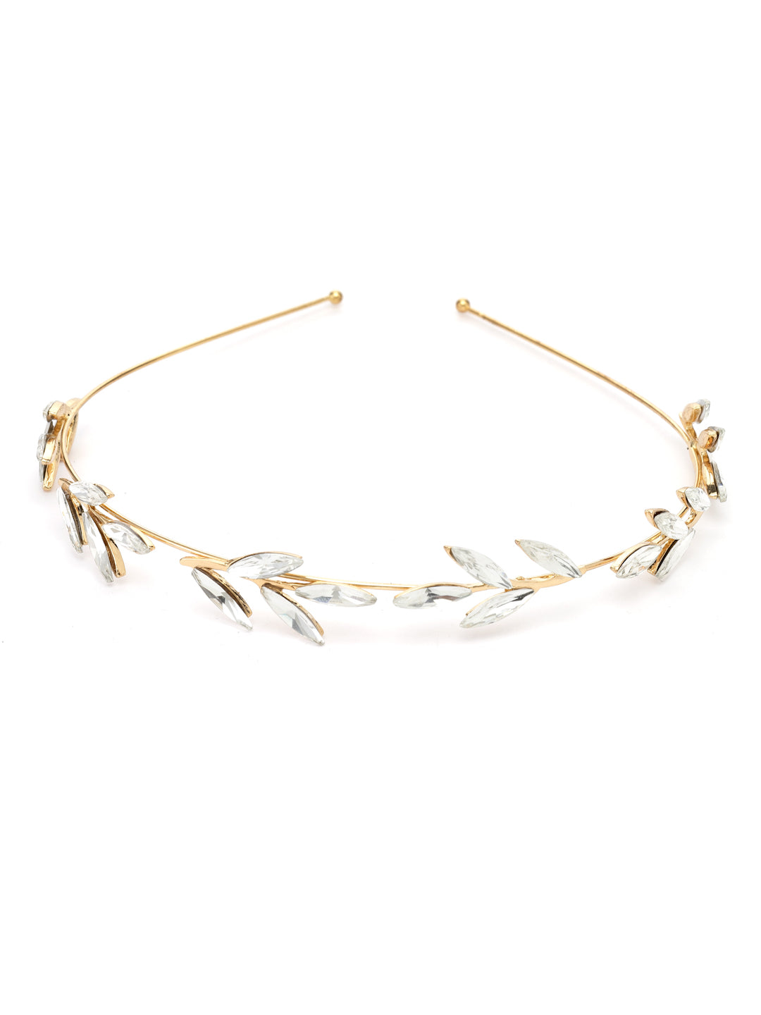 Vogue Hair Accessories Silver AD Stone Hairband for Women and Girls