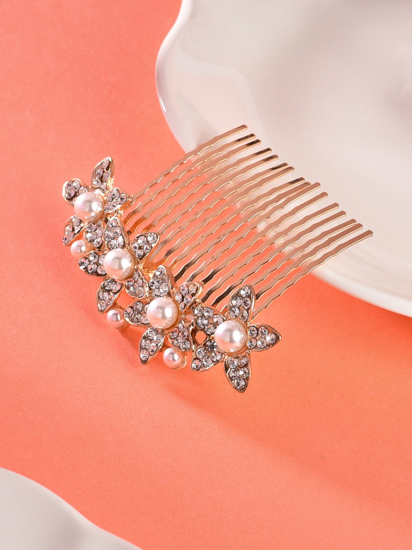 Vogue Hair Accessories Gold Fancy Hair Comb Clip