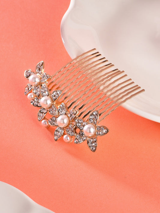 Vogue Hair Accessories Gold Fancy Hair Comb Clip