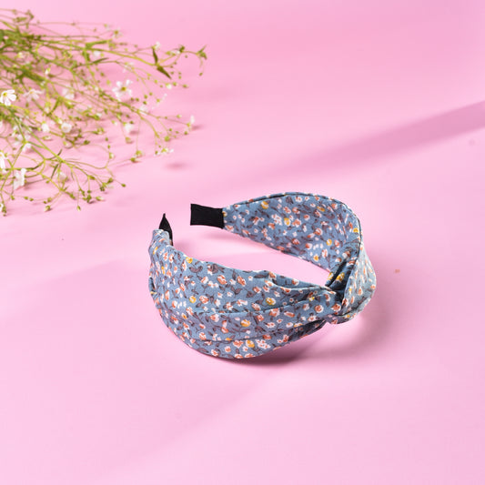 Vogue Hair Accessories Blue Small Floral Fabric Hairband