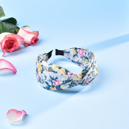 Vogue Hair Accessories Printed Fabric Knot Metal Hairband Headband for Women and Girls