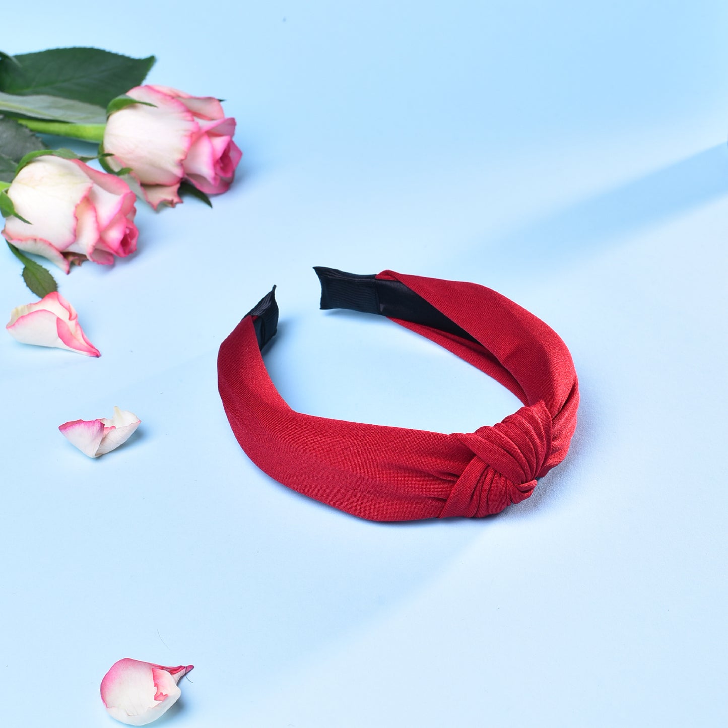 Vogue Hair Accessories Solid Fabric Knot Plastic Hairband for Girls and Women