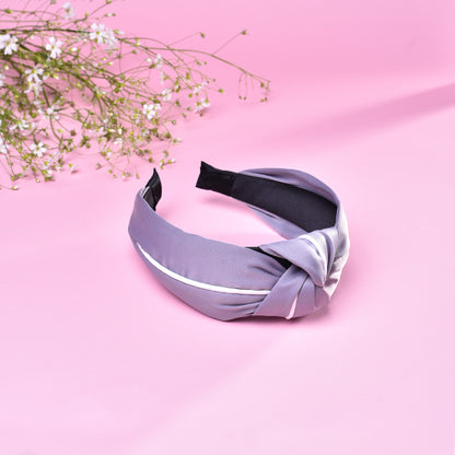 Vogue Hair Accessories Solid Fabric Knot with Piping Plastic Hairband Headband for Girls and Women