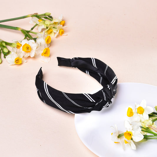 Vogue Hair Accessories Black Diagonal Fabric Hairband