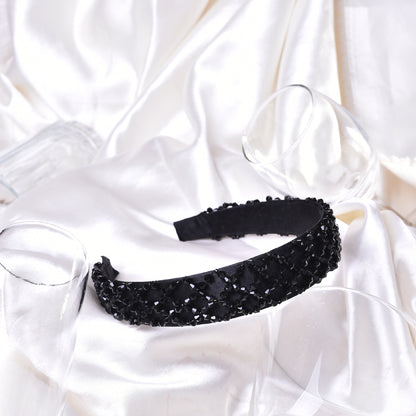 Vogue Hair Accessories Crystal Beaded Plastic Fancy Party Wedding Hairband For Girls