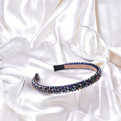 Vogue Hair Accessories Crystal Beaded Plastic Fancy Party Wedding Hairband For Girls